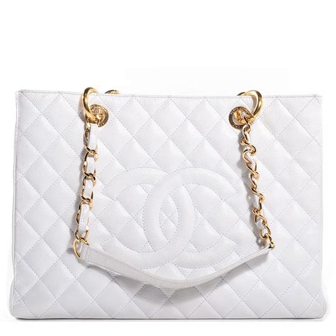 white chanel caviar|Chanel Shopping Tote GST Caviar White .